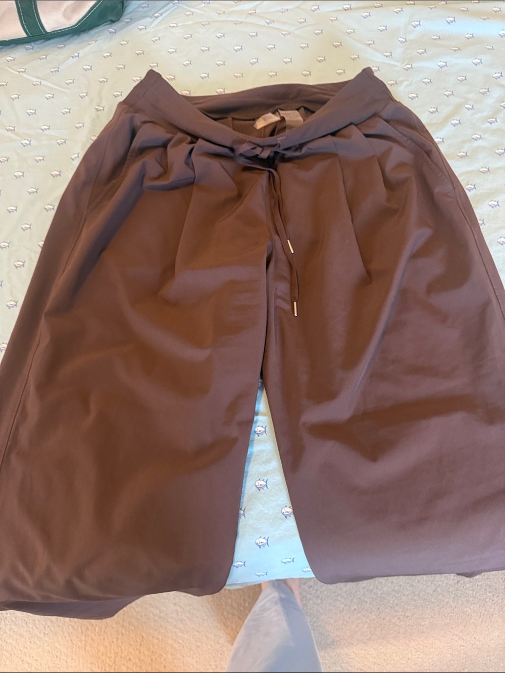 Calia Drawstring Wide-Leg Pants — Brown